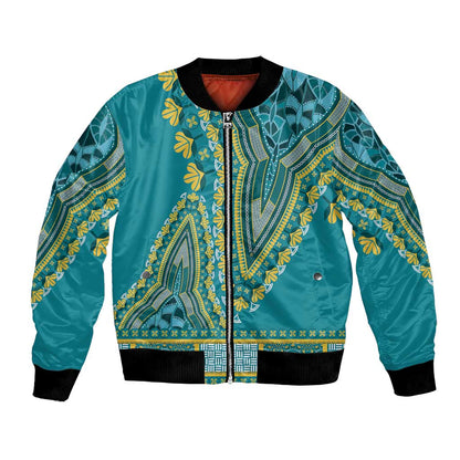 Dashiki Bomber Jacket Luxury Afro - Teal