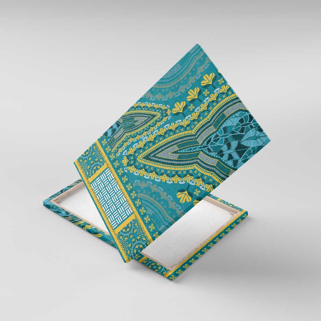 Dashiki Canvas Wall Art Luxury Afro - Teal