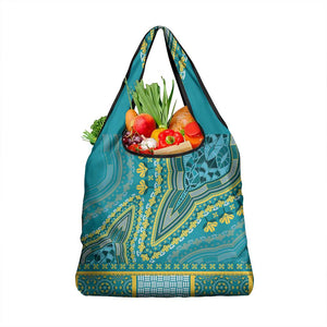 Dashiki Grocery Bag Luxury Afro - Teal