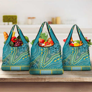 Dashiki Grocery Bag Luxury Afro - Teal