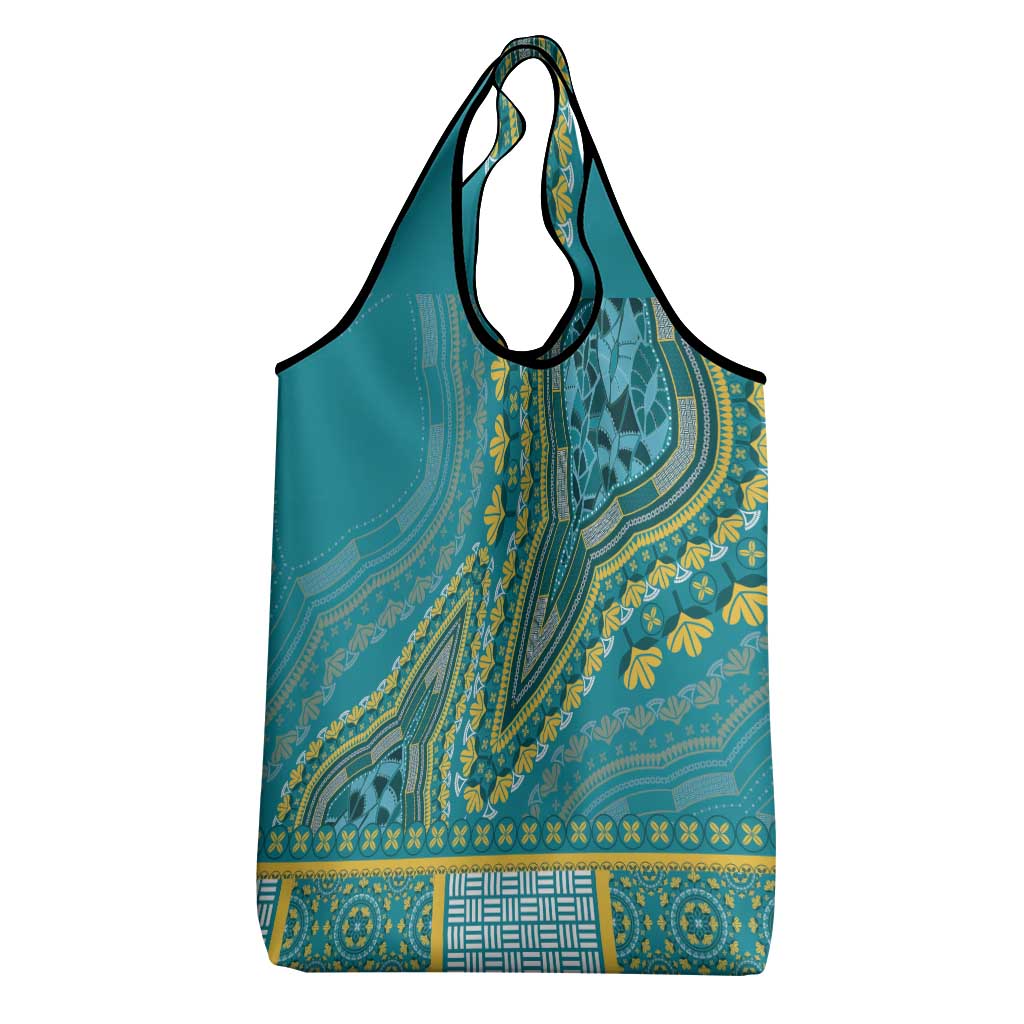 Dashiki Grocery Bag Luxury Afro - Teal