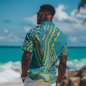 Dashiki Hawaiian Shirt Luxury Afro - Teal