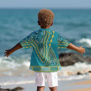 Dashiki Kid Hawaiian Shirt Luxury Afro - Teal