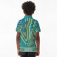 Dashiki Kid Polo Shirt Luxury Afro - Teal