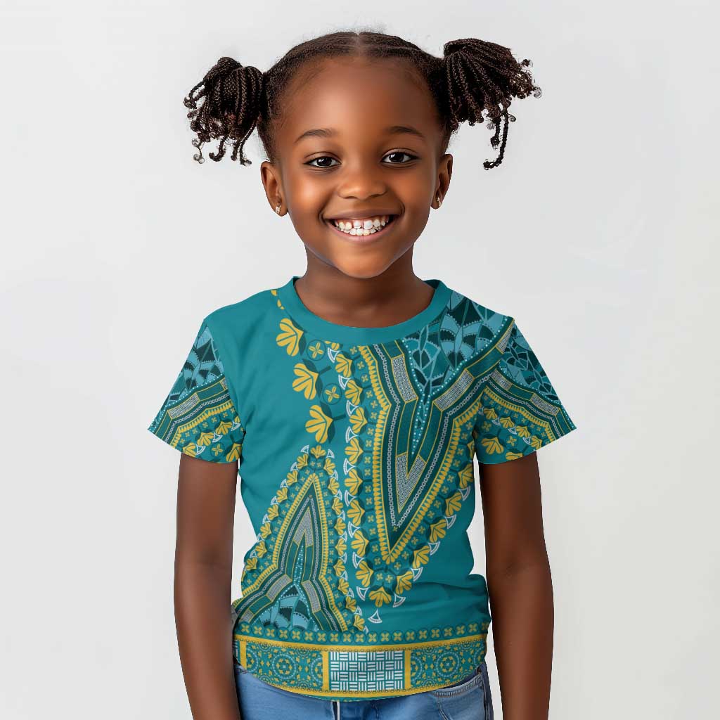 Dashiki Kid T shirt Luxury Afro - Teal