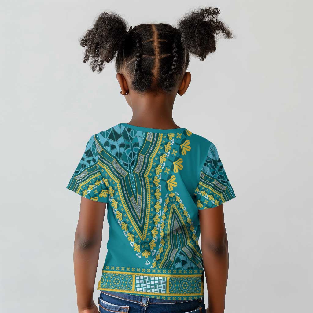 Dashiki Kid T shirt Luxury Afro - Teal