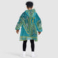 Dashiki KId Wearable Blanket Hoodie Luxury Afro - Teal