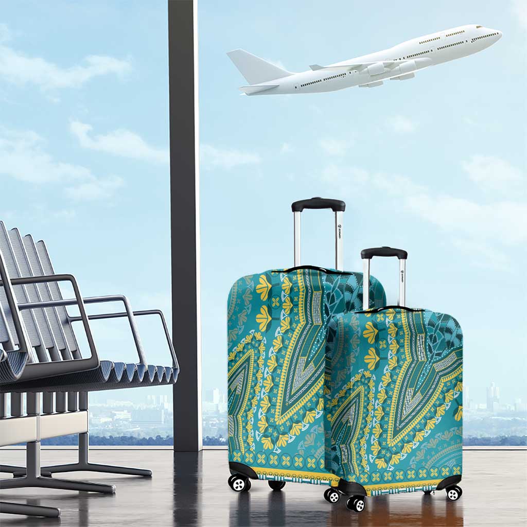 Dashiki Luggage Cover Luxury Afro - Teal