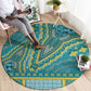 Dashiki Round Carpet Luxury Afro - Teal