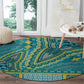 Dashiki Round Carpet Luxury Afro - Teal
