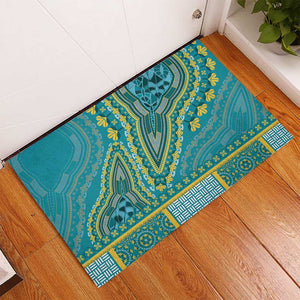 Dashiki Rubber Doormat Luxury Afro - Teal