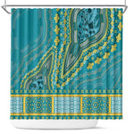 Dashiki Shower Curtain Luxury Afro - Teal