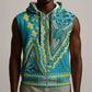 Dashiki Sleeveless Zip Hoodie Luxury Afro - Teal - African Pride