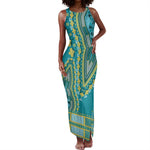 Dashiki Tank Maxi Dress Luxury Afro - Teal