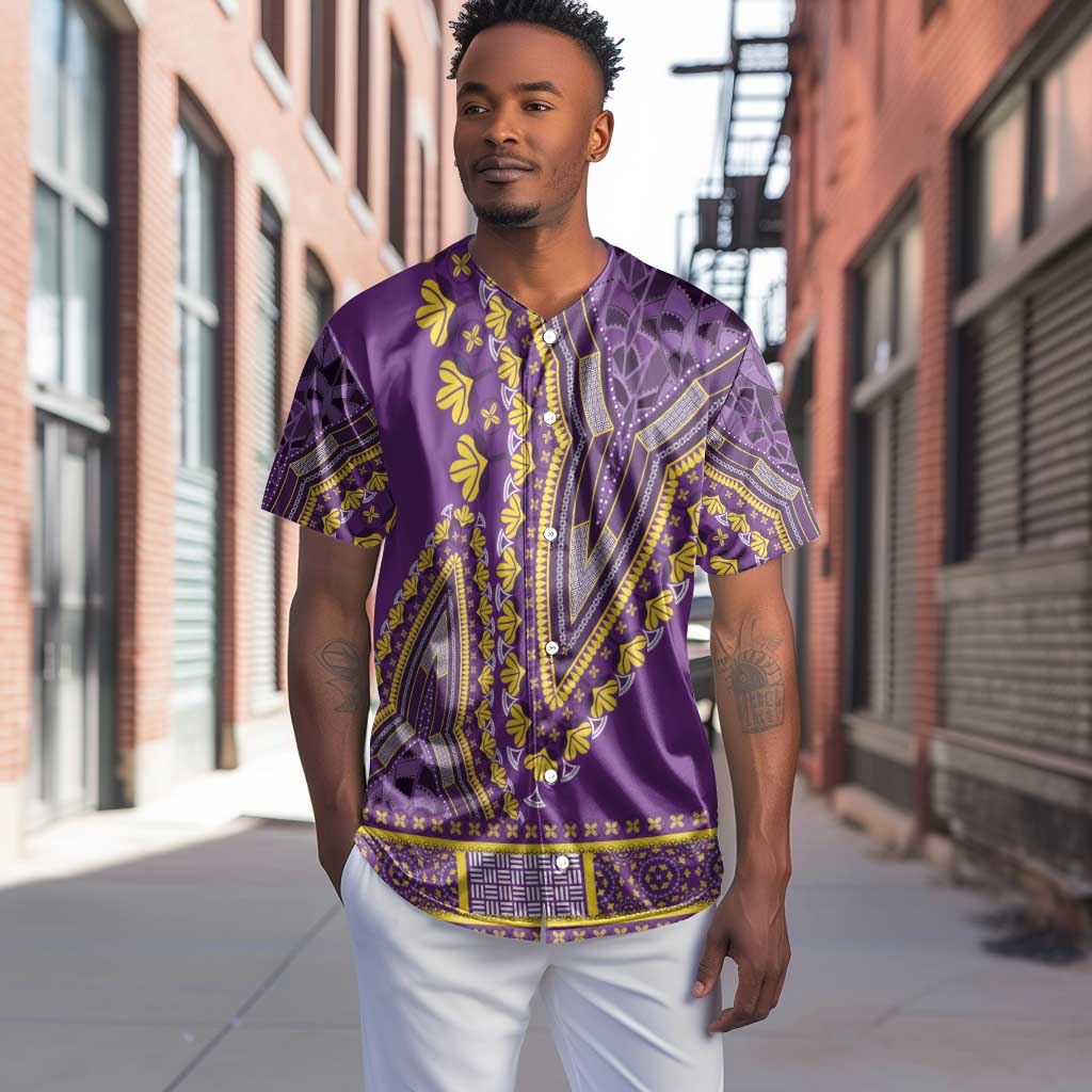 Dashiki Baseball Jersey Luxury Afro - Violet