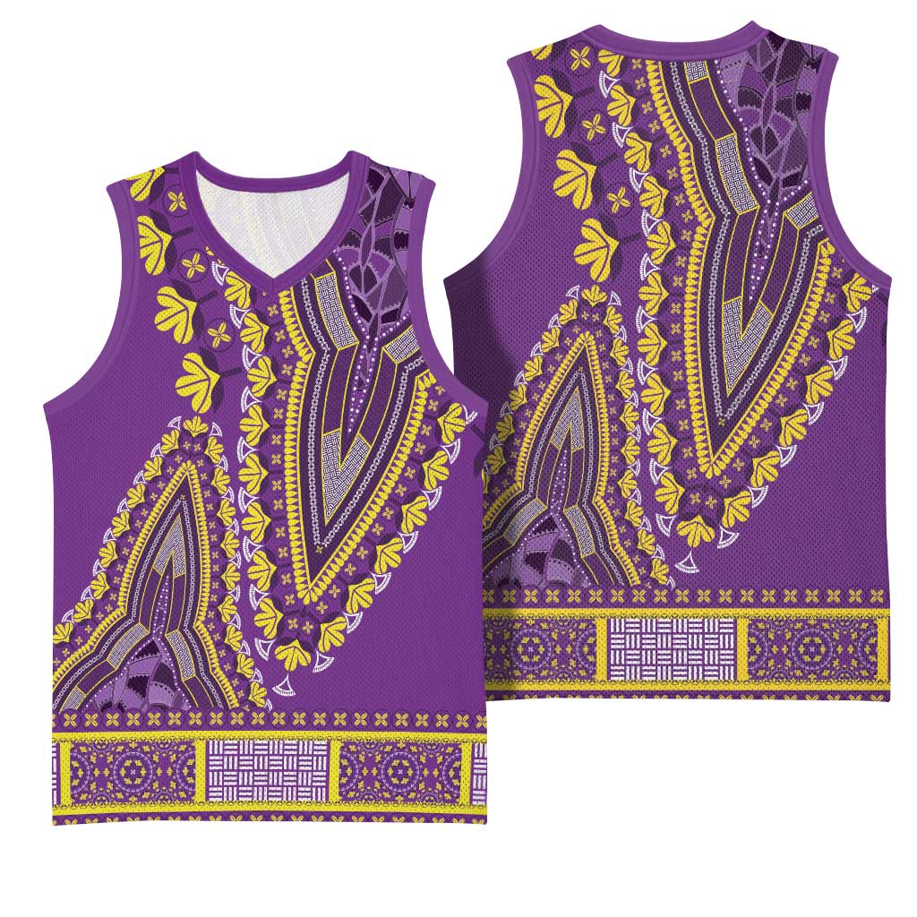 Dashiki Basketball Jersey Luxury Afro - Violet - African Pride