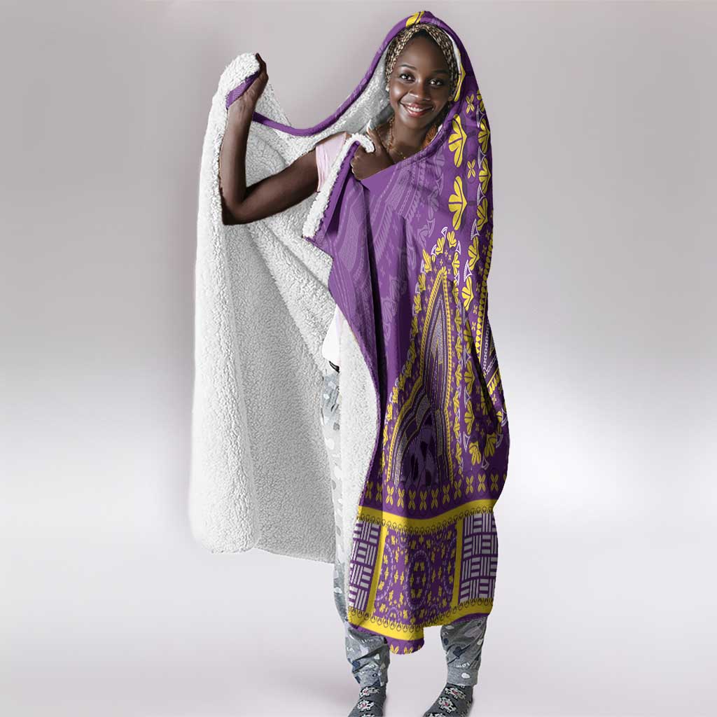 Dashiki Hooded Blanket Luxury Afro - Violet