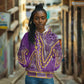 Dashiki Hoodie Luxury Afro - Violet