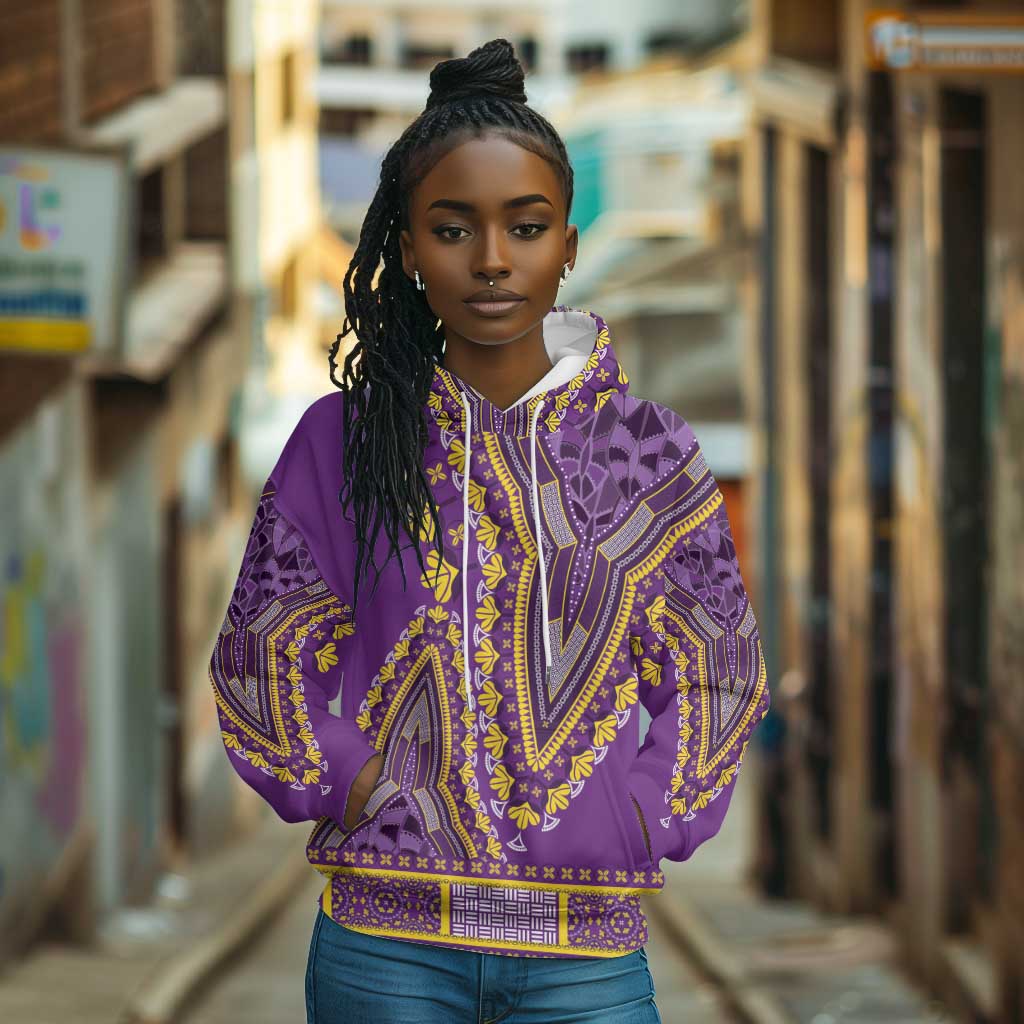 Dashiki Hoodie Luxury Afro - Violet