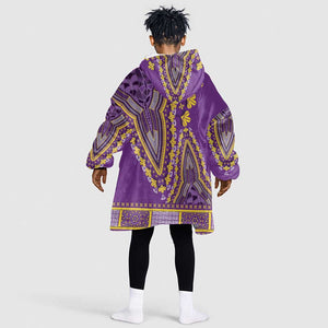 Dashiki KId Wearable Blanket Hoodie Luxury Afro - Violet