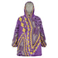 Dashiki KId Wearable Blanket Hoodie Luxury Afro - Violet