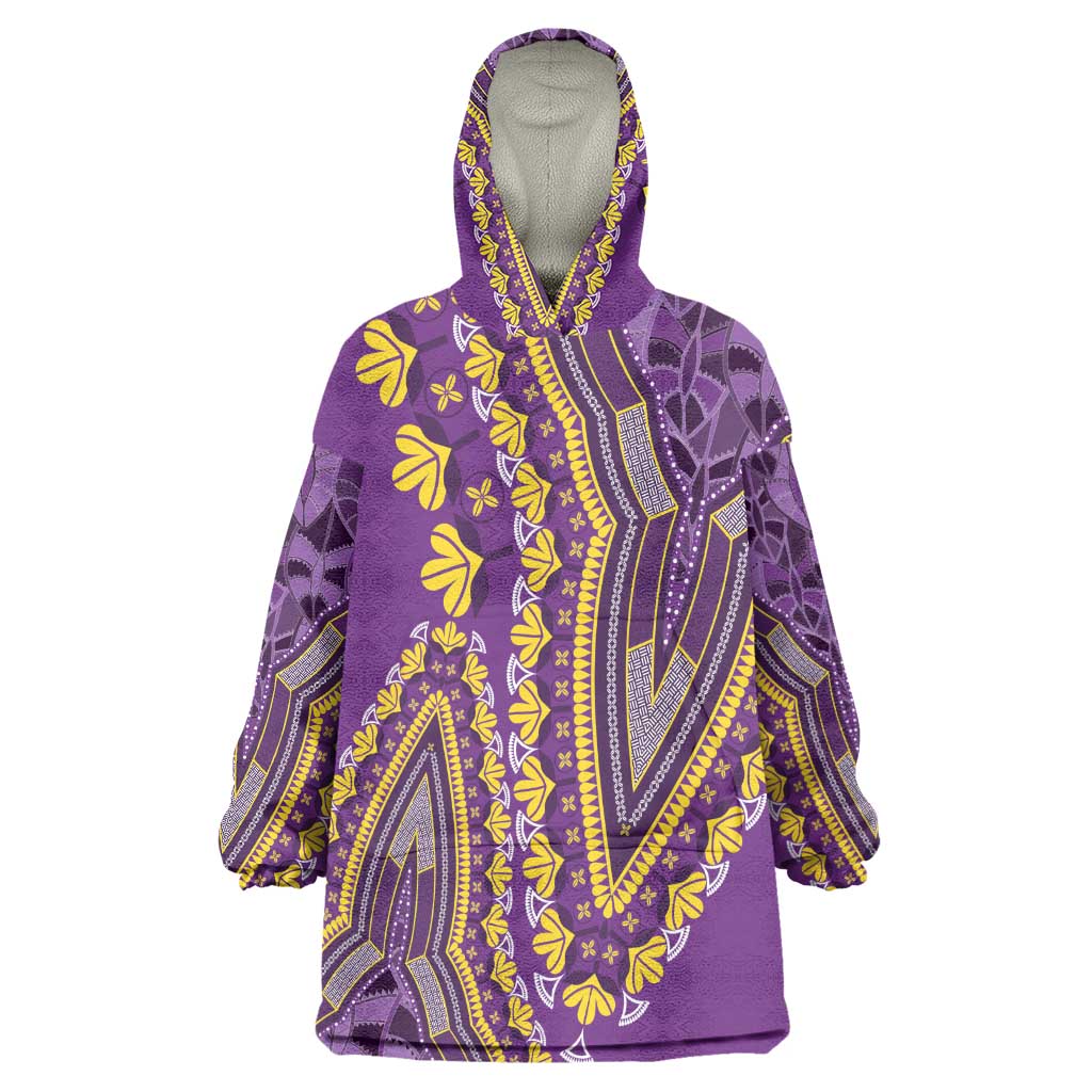 Dashiki KId Wearable Blanket Hoodie Luxury Afro - Violet