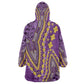 Dashiki KId Wearable Blanket Hoodie Luxury Afro - Violet