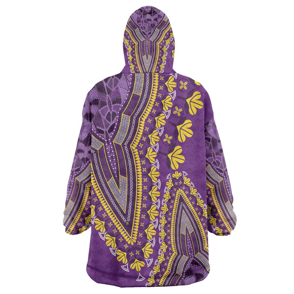 Dashiki KId Wearable Blanket Hoodie Luxury Afro - Violet