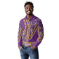 Dashiki Long Sleeve Polo Shirt Luxury Afro - Violet