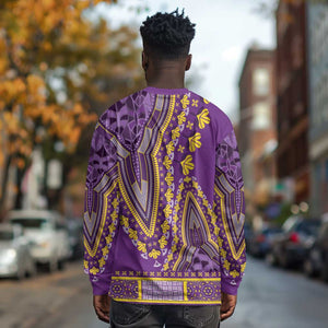 Dashiki Long Sleeve Shirt Luxury Afro - Violet LT7