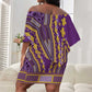 Dashiki Off Shoulder Short Dress Luxury Afro - Violet