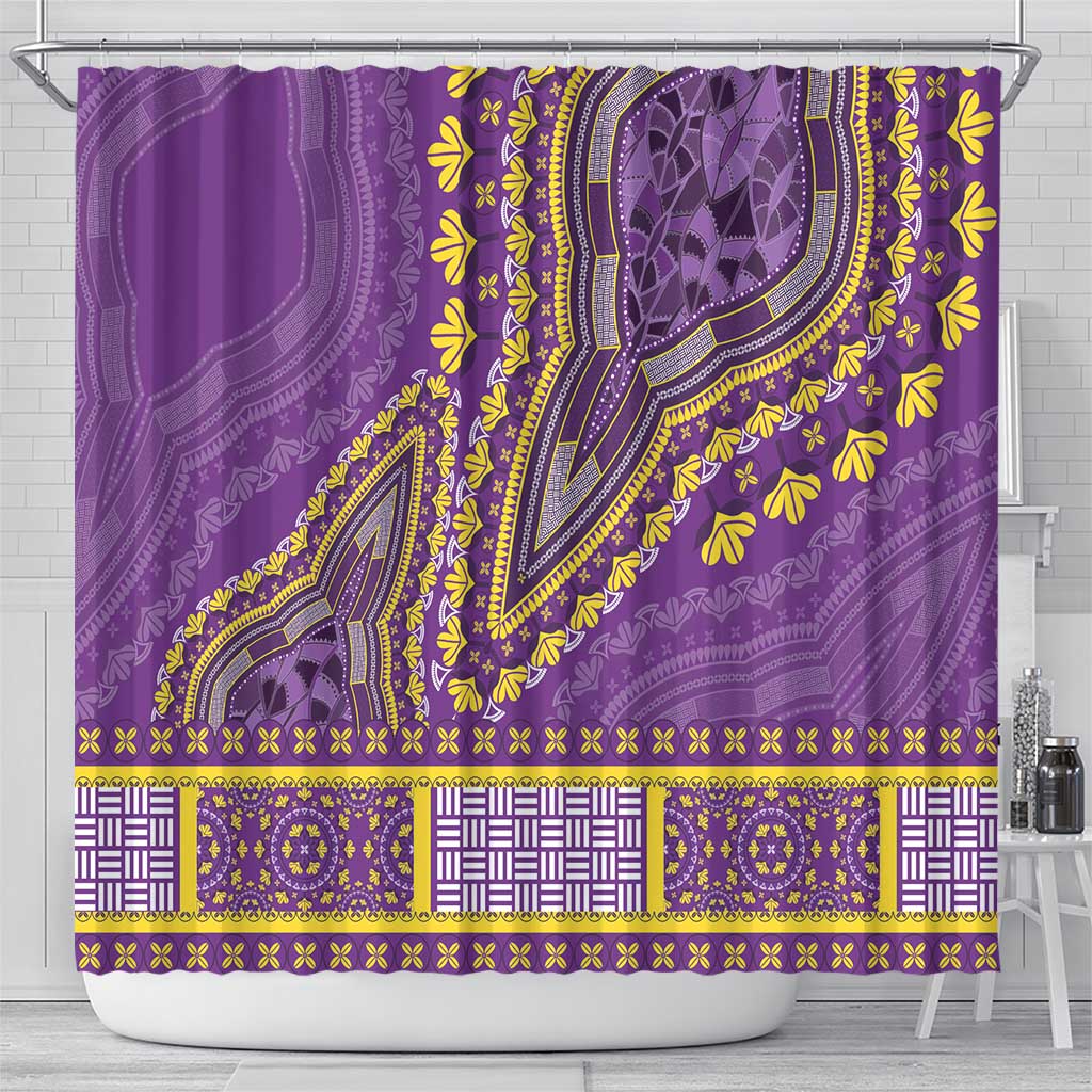 Dashiki Shower Curtain Luxury Afro - Violet
