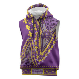 Dashiki Sleeveless Hoodie Luxury Afro - Violet - African Pride