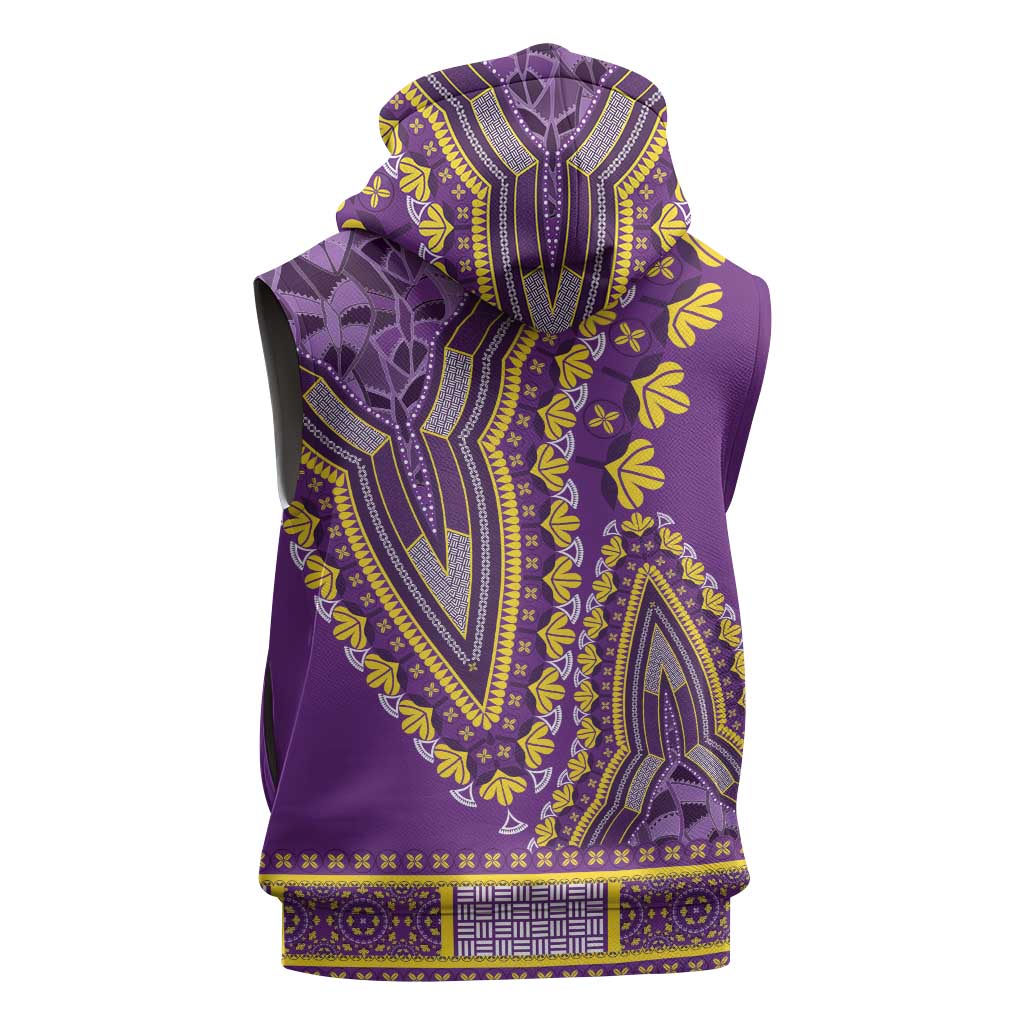 Dashiki Sleeveless Hoodie Luxury Afro - Violet - African Pride
