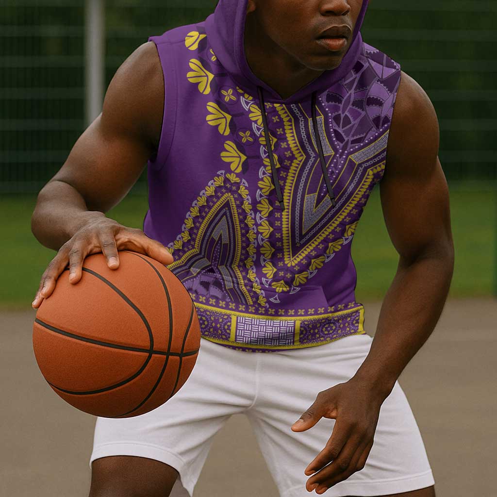Dashiki Sleeveless Hoodie Luxury Afro - Violet - African Pride