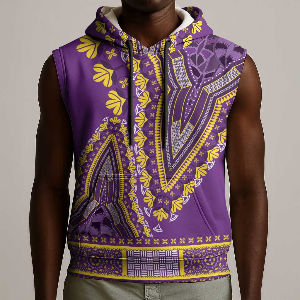 Dashiki Sleeveless Hoodie Luxury Afro - Violet - African Pride