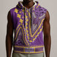 Dashiki Sleeveless Zip Hoodie Luxury Afro - Violet - African Pride