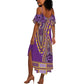 Dashiki Summer Maxi Dress Luxury Afro - Violet