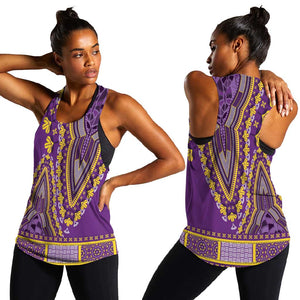 Dashiki Women Racerback Tank Luxury Afro - Violet
