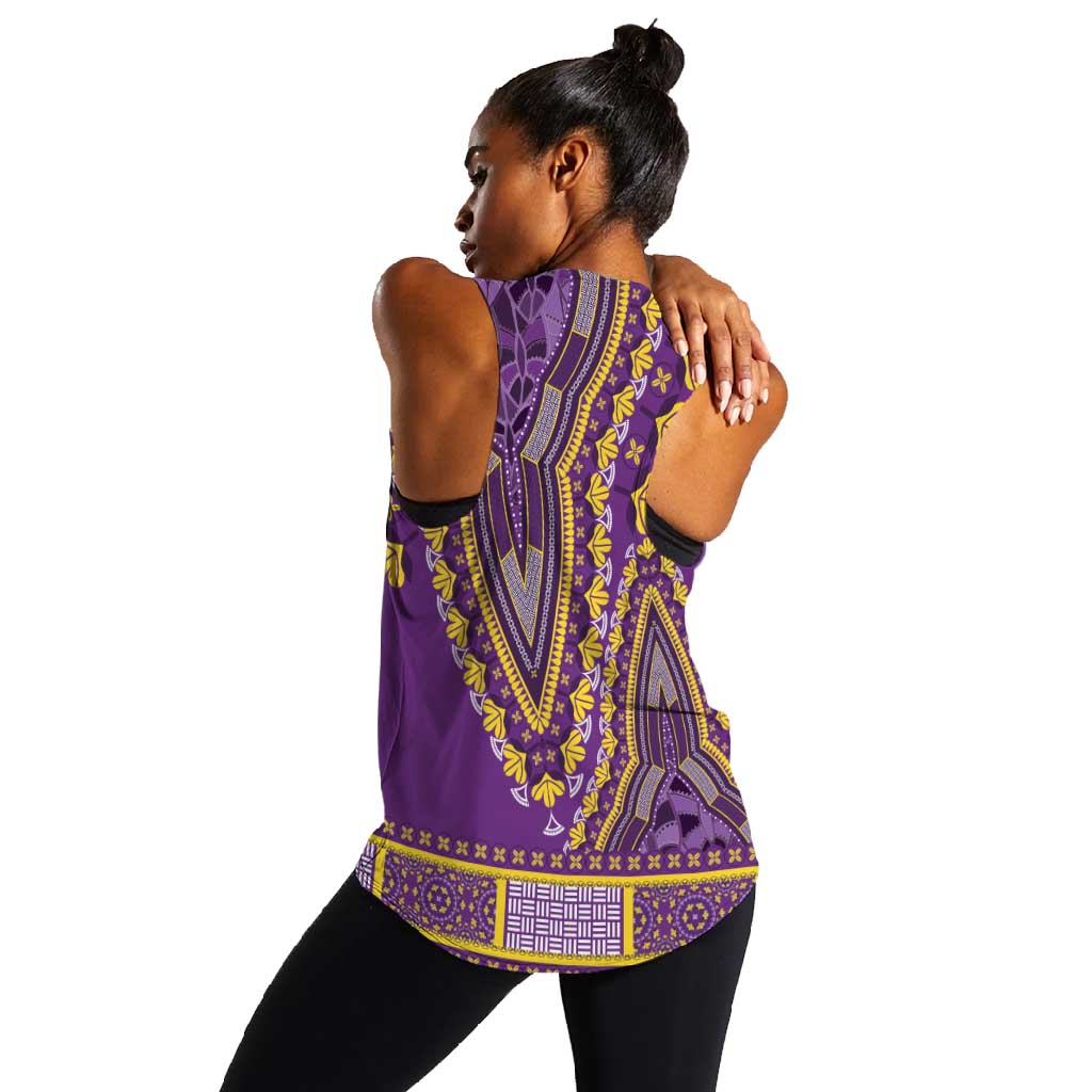 Dashiki Women Racerback Tank Luxury Afro - Violet