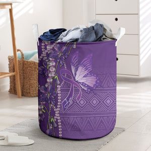 Lupus Awareness Purple Ribbon Butterfly Laundry Basket Hope