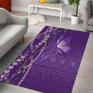 Lupus Awareness Purple Ribbon Butterfly Area Rug Hope
