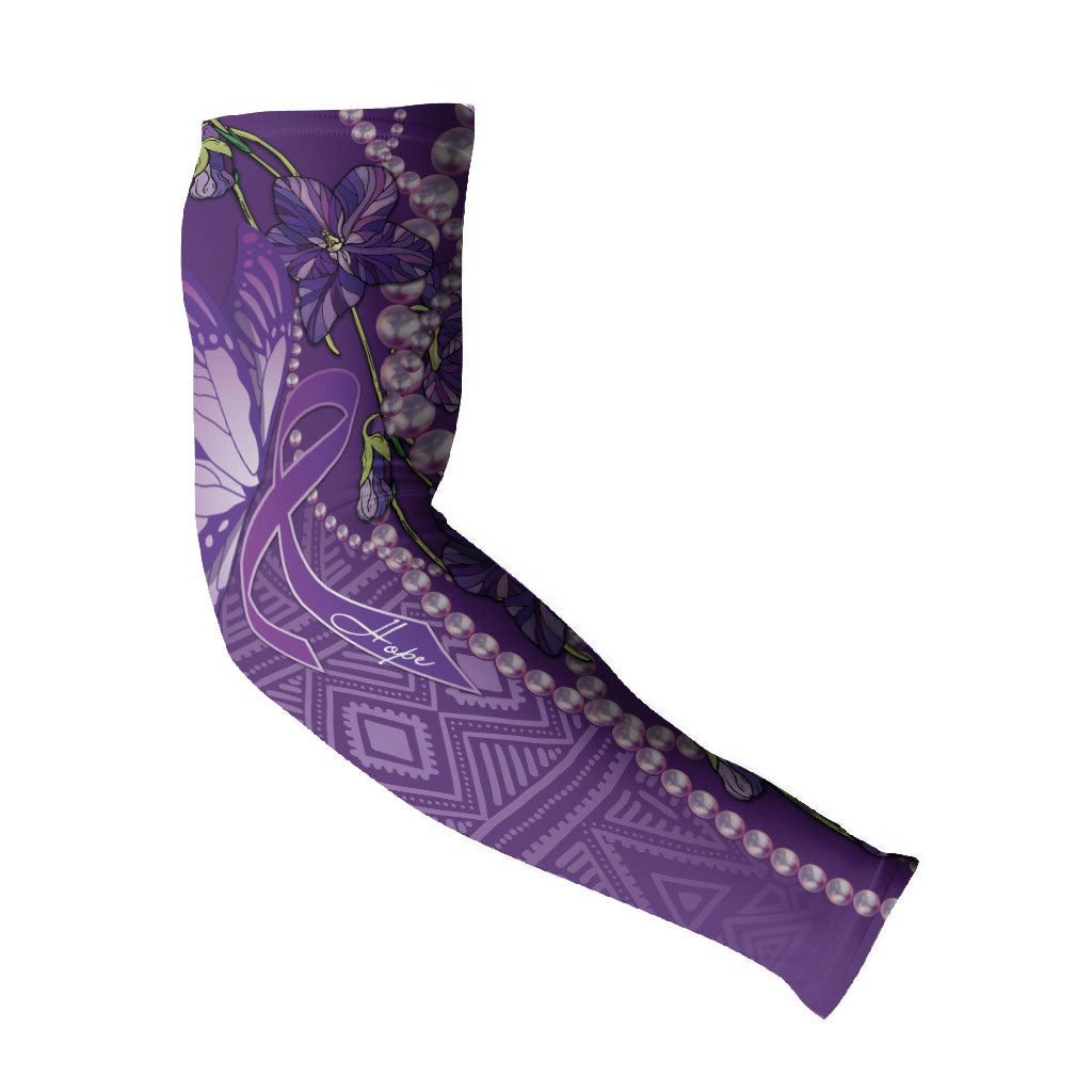 Lupus Awareness Purple Ribbon Butterfly Arm Sleeves Hope