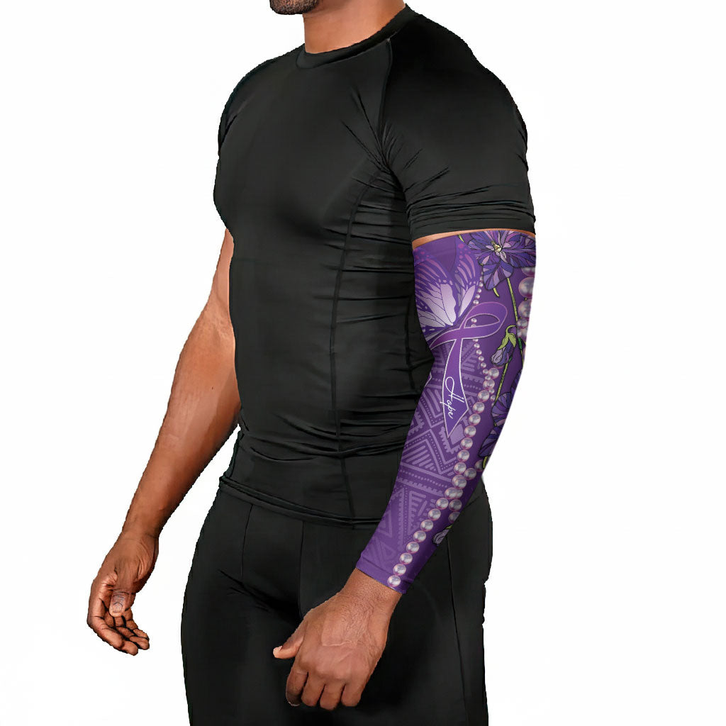 Lupus Awareness Purple Ribbon Butterfly Arm Sleeves Hope