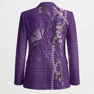 Lupus Awareness Purple Ribbon Butterfly Blazer Hope