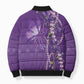 Lupus Awareness Purple Ribbon Butterfly Bomber Puffer Jacket Hope