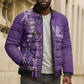 Lupus Awareness Purple Ribbon Butterfly Bomber Puffer Jacket Hope