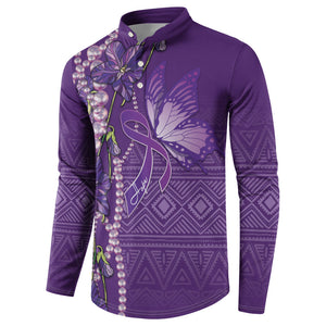 Lupus Awareness Purple Ribbon Butterfly Button Sweatshirt Hope