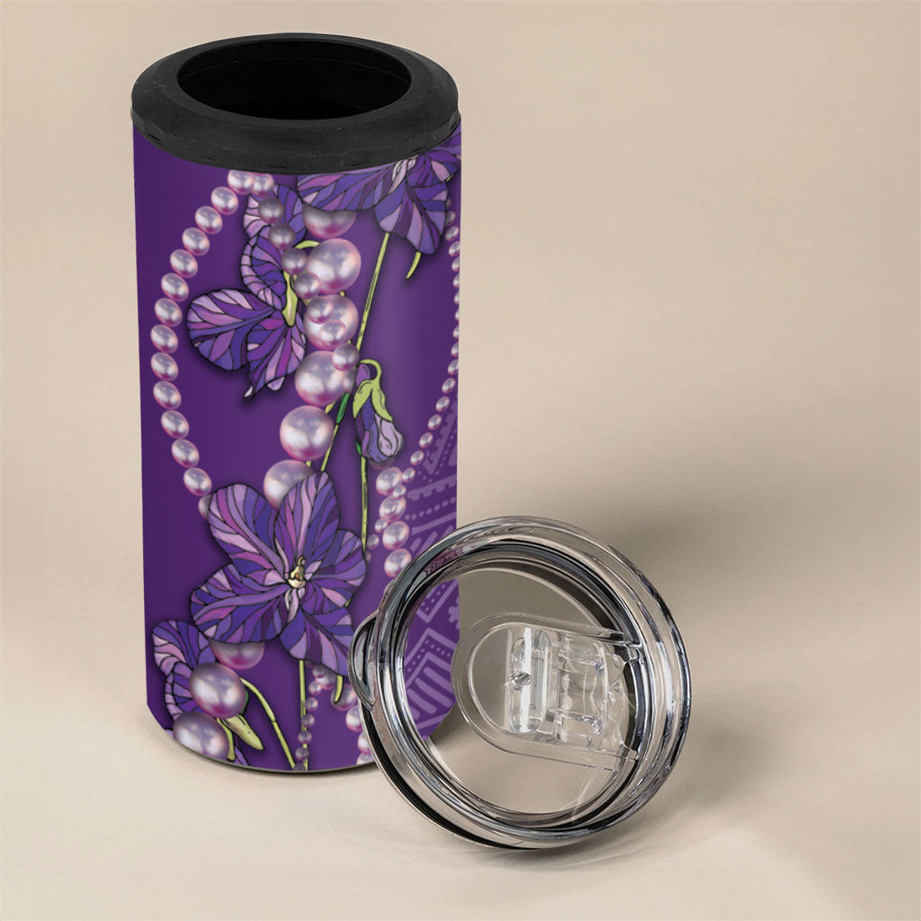 Lupus Awareness Purple Ribbon Butterfly 4 in 1 Can Cooler Tumbler Hope