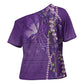 Lupus Awareness Purple Ribbon Butterfly Cross Shoulder Shirt Hope